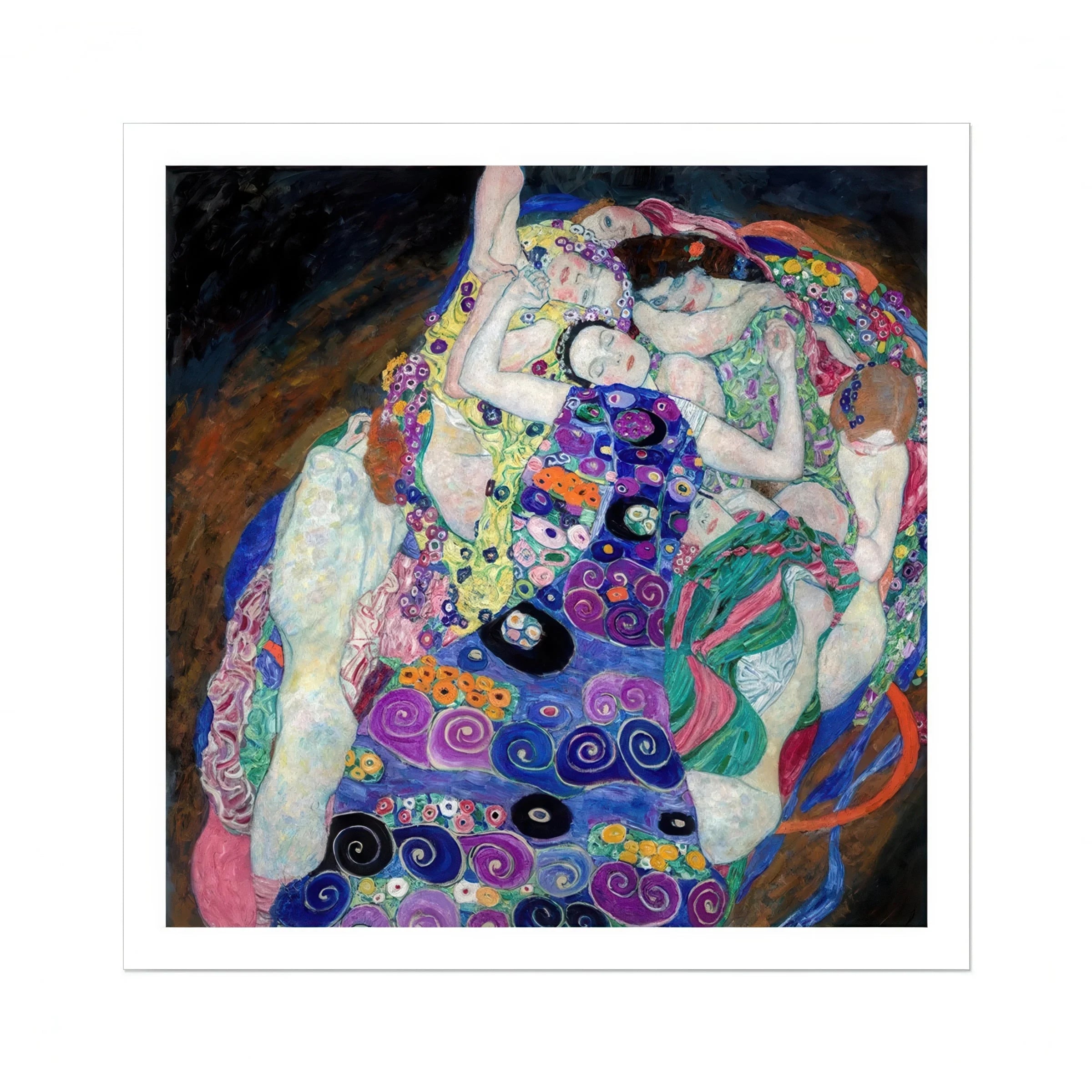 The Virgin - Gustav Klimt Symbolist Art Nouveau Print, Colorful Gustav Klimt Painting Figures Ornate Patterns Decorative