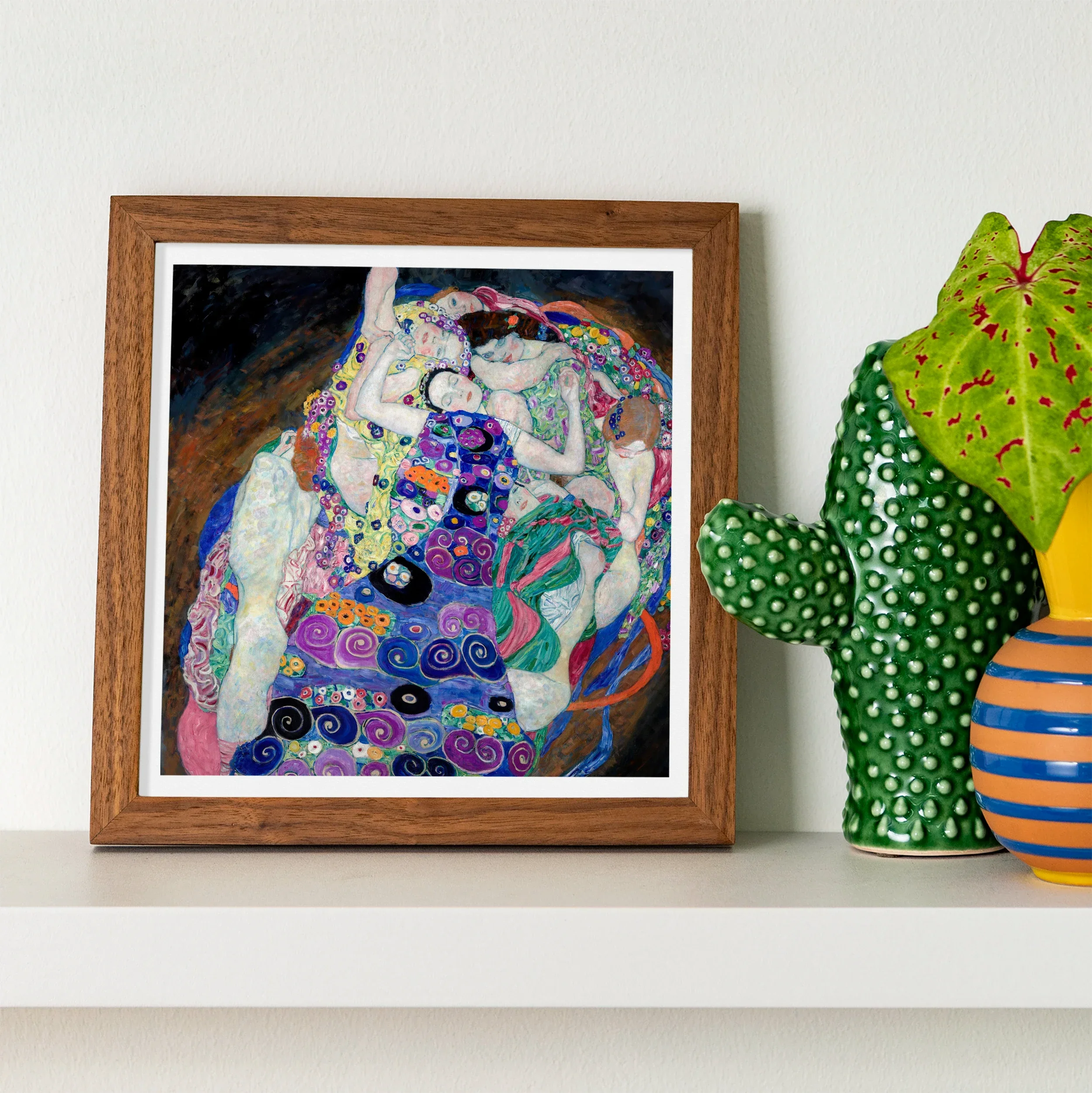The Virgin - Gustav Klimt Symbolist Art Nouveau Print, Framed Colorful Abstract Painting Gustav Klimt’s Virgin Style
