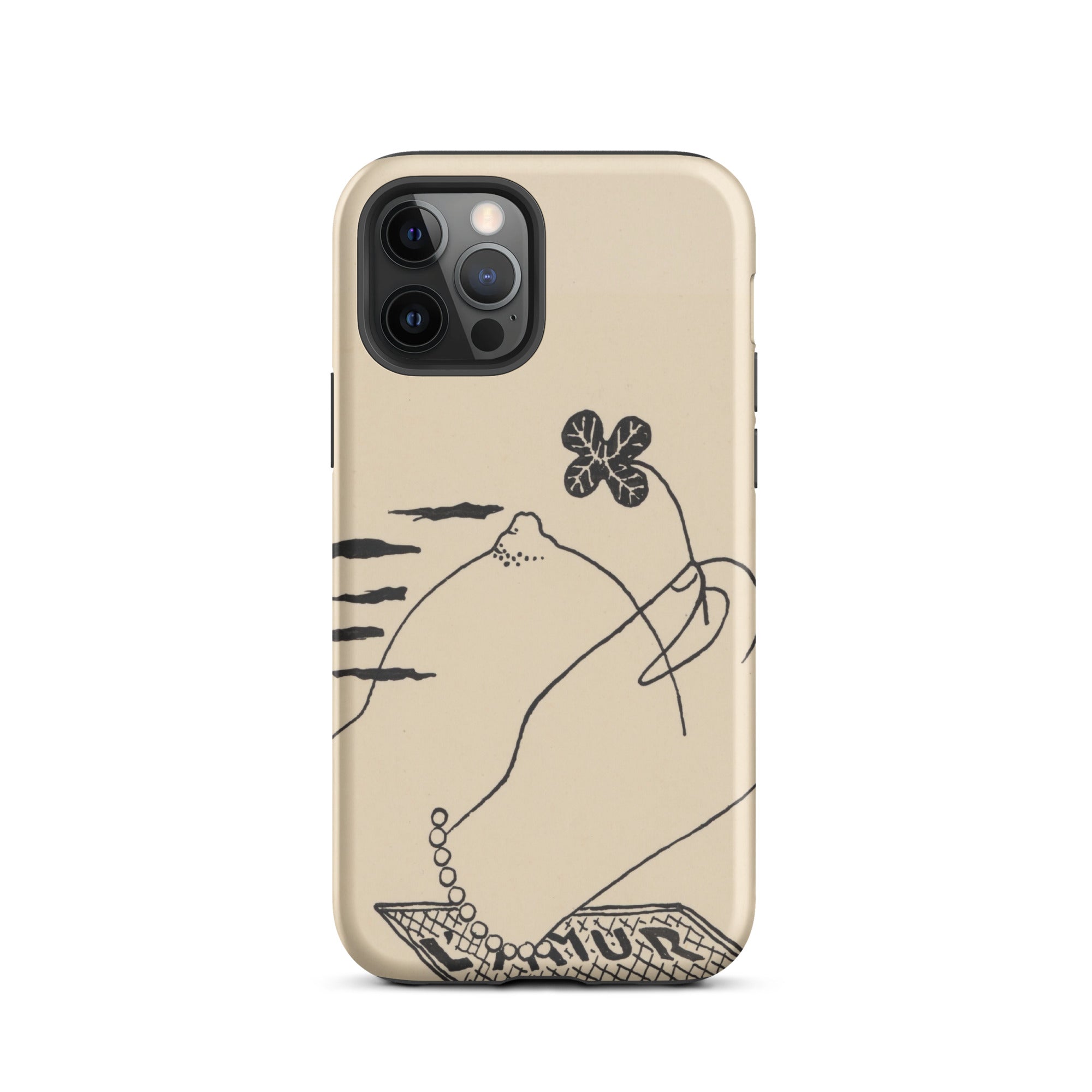 Volcano Mikulas Galanda Iphone Case, 12 Pro / Matte, Beige Phone Case Hand Clover Design