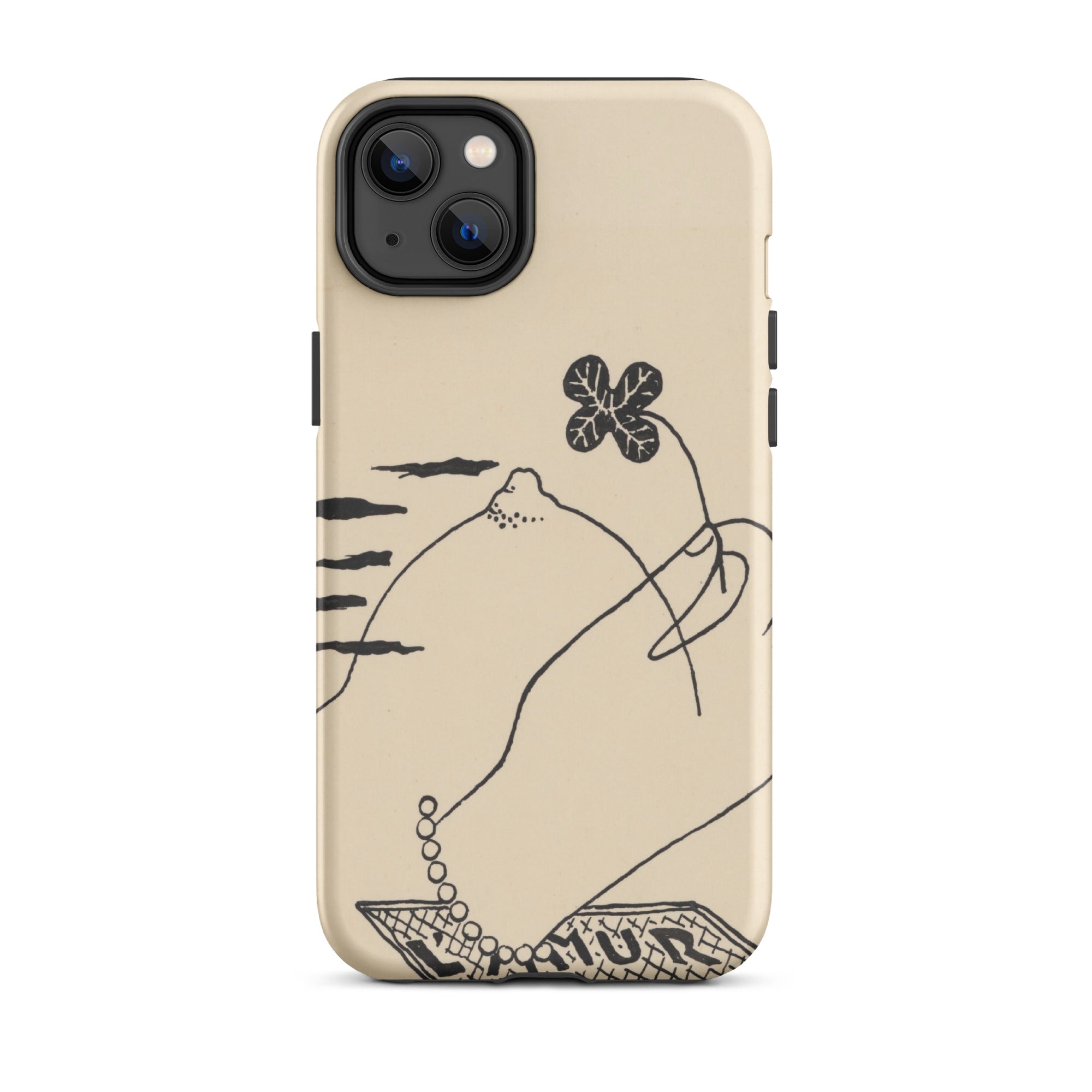 Volcano Mikulas Galanda Iphone Case, 14 Plus / Matte, Beige Iphone Case Hand Clover Design