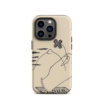 Volcano - Mikulas Galanda Iphone Case, 14 Pro / Matte, Beige Phone Case Line Art