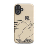 Volcano - Mikulas Galanda Iphone Case, 16 Plus / Matte, Beige Phone Case Hand-drawn Design