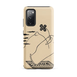 Volcano - Mikulas Galanda Samsung Case, Galaxy S20 Fe / Matte, Beige Phone Case Black Line Art Design