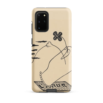Volcano - Mikulas Galanda Samsung Case, Galaxy S20 Plus / Matte, Phone Case Black Line Art Illustration Hand Four-leaf