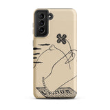 Volcano - Mikulas Galanda Samsung Case, Galaxy S21 Plus / Matte, Beige Smartphone Case Black Line Art Design