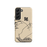 Volcano - Mikulas Galanda Samsung Case, Galaxy S22 / Matte, Beige Smartphone Case Black Line Art Design Hand