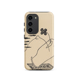 Volcano - Mikulas Galanda Samsung Case, Galaxy S23 / Matte, Beige Phone Case Black Line Art Design Hand