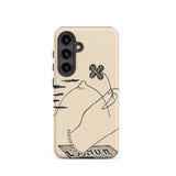 Volcano - Mikulas Galanda Samsung Case, Galaxy S24 / Matte, Light-colored Phone Case Black Line Art Design Lemon