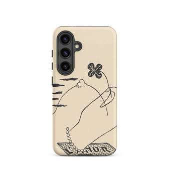 Volcano - Mikulas Galanda Samsung Case, Galaxy S24 / Matte, Light-colored Phone Case Black Line Art Design Lemon