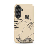 Volcano - Mikulas Galanda Samsung Case, Galaxy S25 Plus / Matte, Beige Smartphone Case Minimalist Black Line Art Design