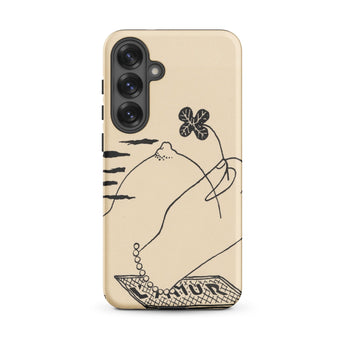 Volcano - Mikulas Galanda Samsung Case, Galaxy S25 Plus / Matte, Beige Smartphone Case Minimalist Black Line Art Design