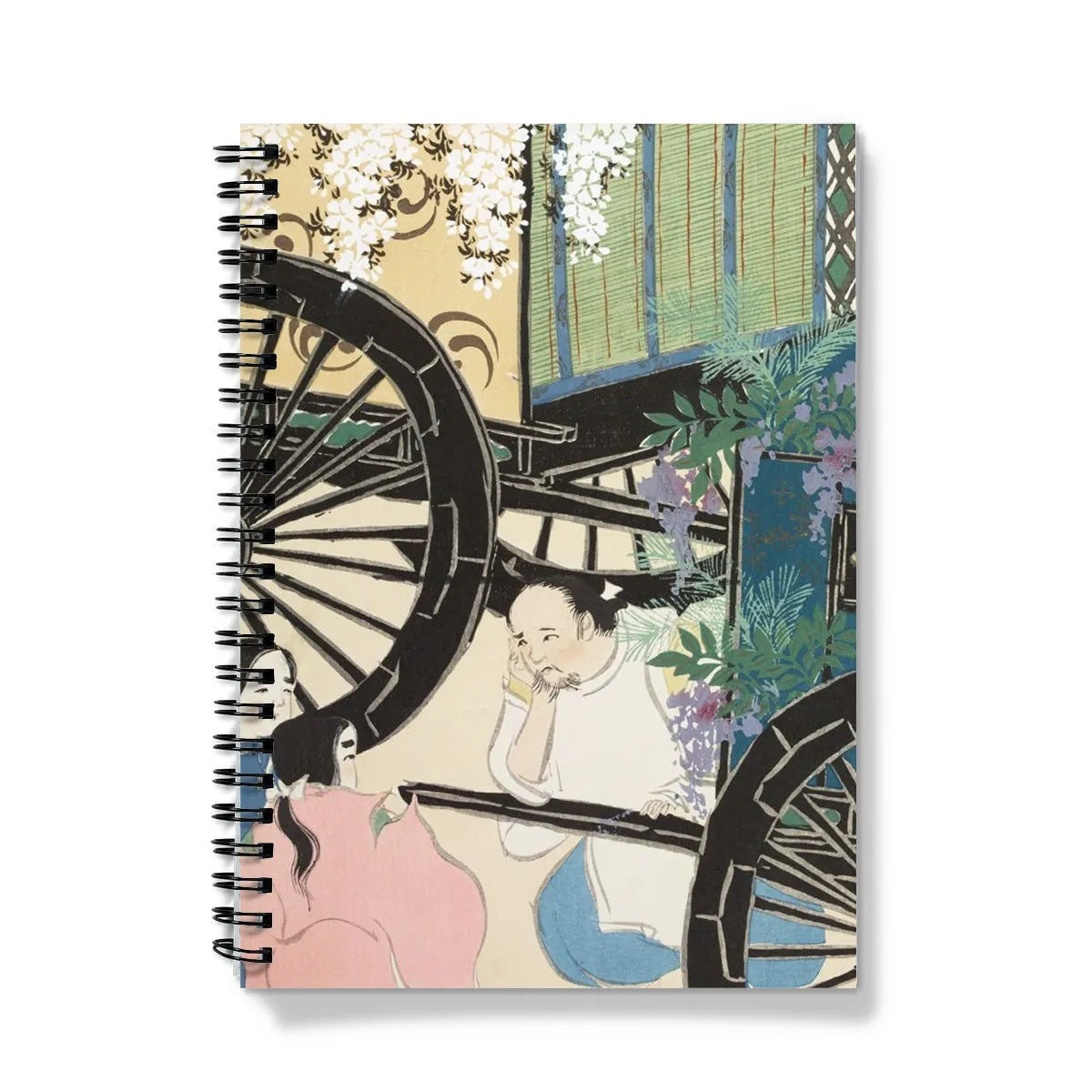 Wagon From Flowers Of a Hundred Generations By Kamisaka Sekka Notebook - A5 / Graph - Notebooks & Notepads - Aesthetic