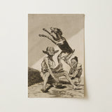 Wait ?Til You’ve been Anointed - Francisco De Goya Art Print / Canvas Sepia-toned Three Grotesque Figures Dog Rendered Fine Ink Goya Art P