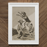 Wait ?Til You’ve been Anointed - Francisco De Goya Art Print / Canvas White-framed Grotesque Figures Goat Goya Art Print, Air Hums