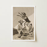 Wait ?Til You’ve been Anointed - Francisco De Goya Art Print / Canvas Framed Black-and-white Three Grotesque Figures Dog Rendered Detailed,