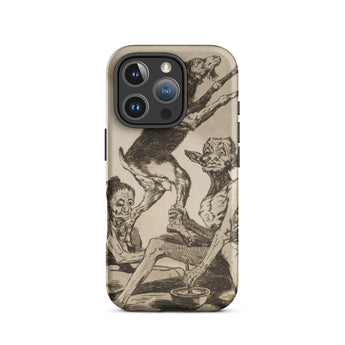 Wait Till You’ve been Anointed - Francisco De Goya Iphone Case, 16 Pro / Matte, Beige Iphone Case Black-and-white Print Goat Two Grotesque