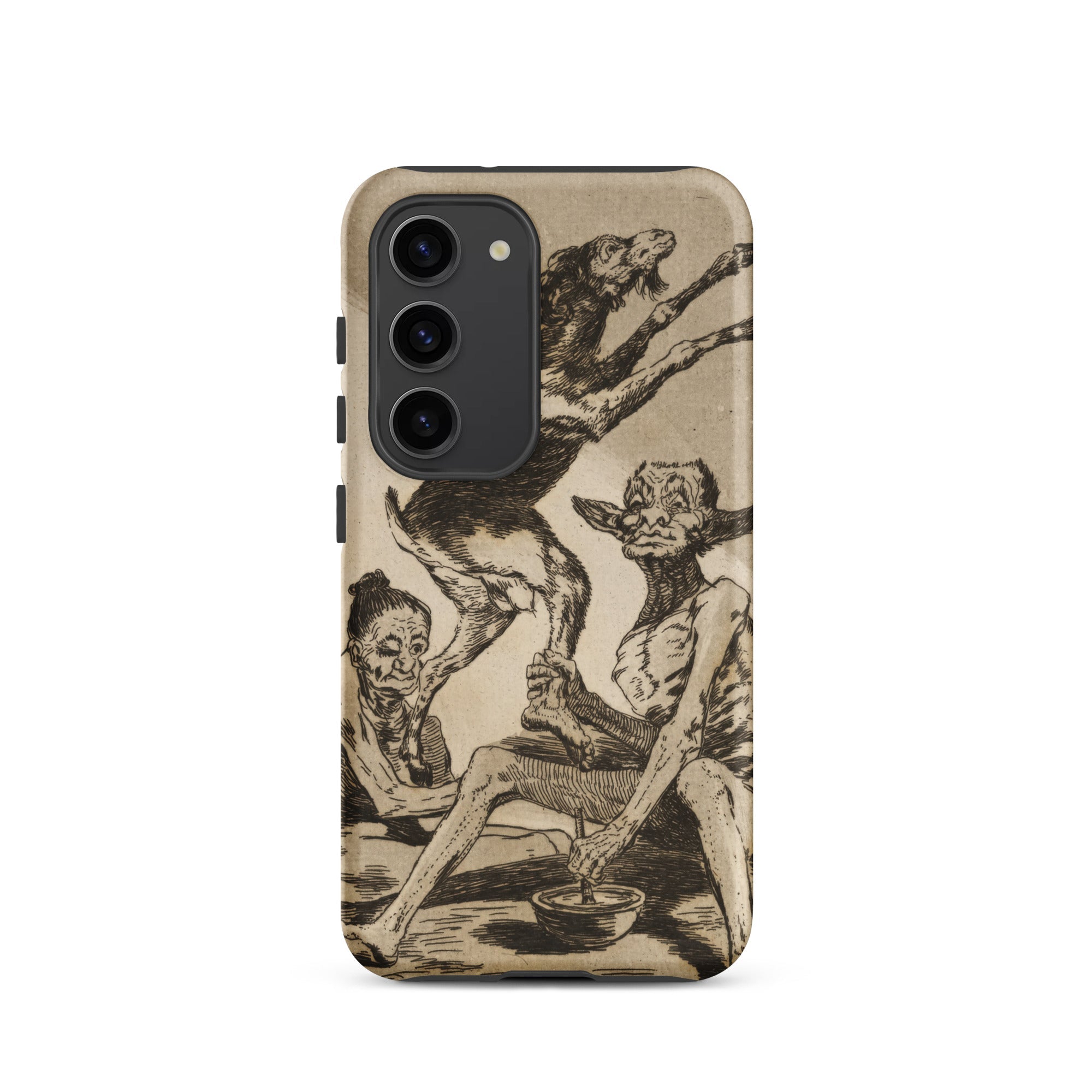 Wait Till You’ve been Anointed - Francisco De Goya Samsung Case, Galaxy S23 / Matte, Beige Smartphone Case Black Camera Module