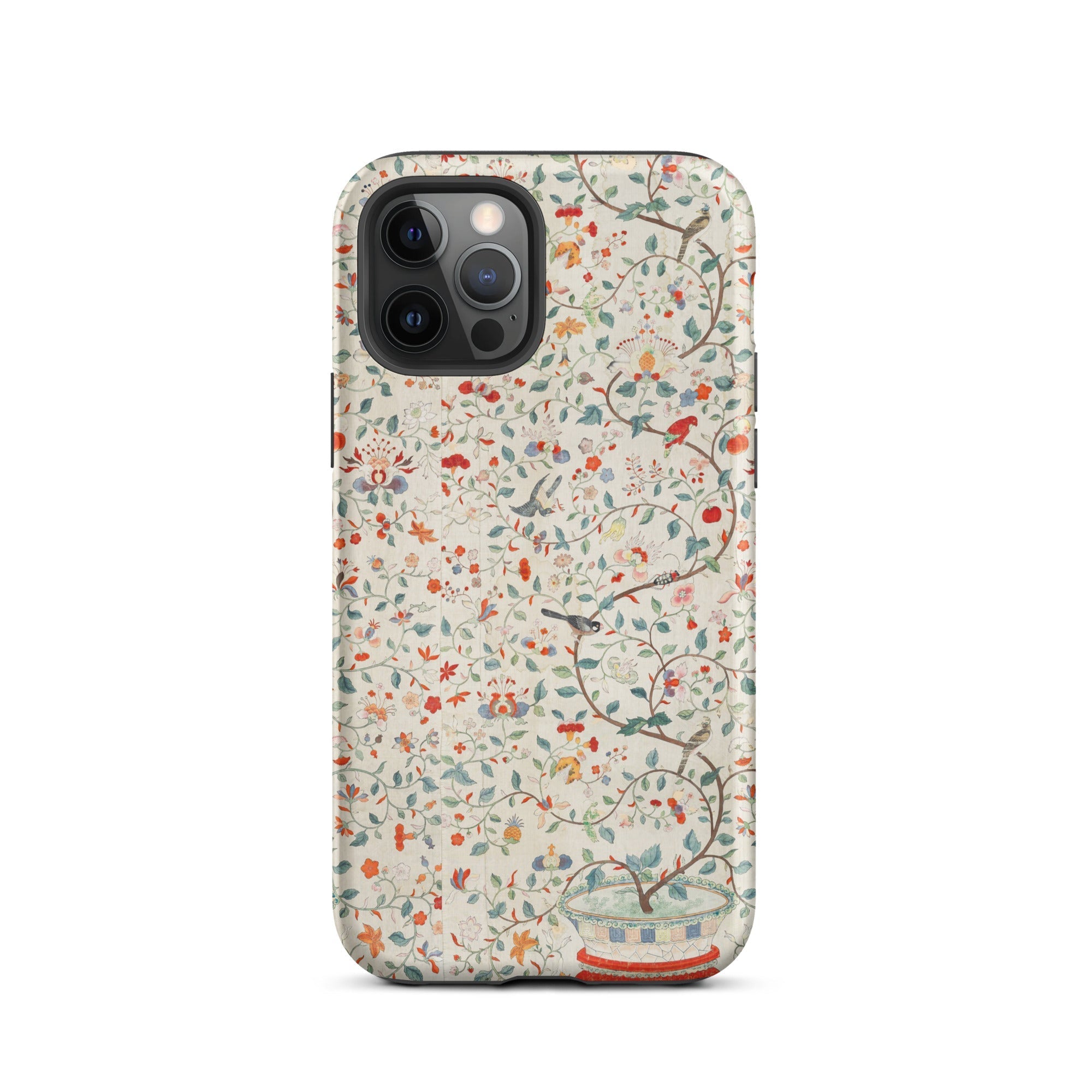 Wall Panel with Garden Urn Painted Silk Iphone Case, 12 Pro / Matte, Floral Patterned Phone Case