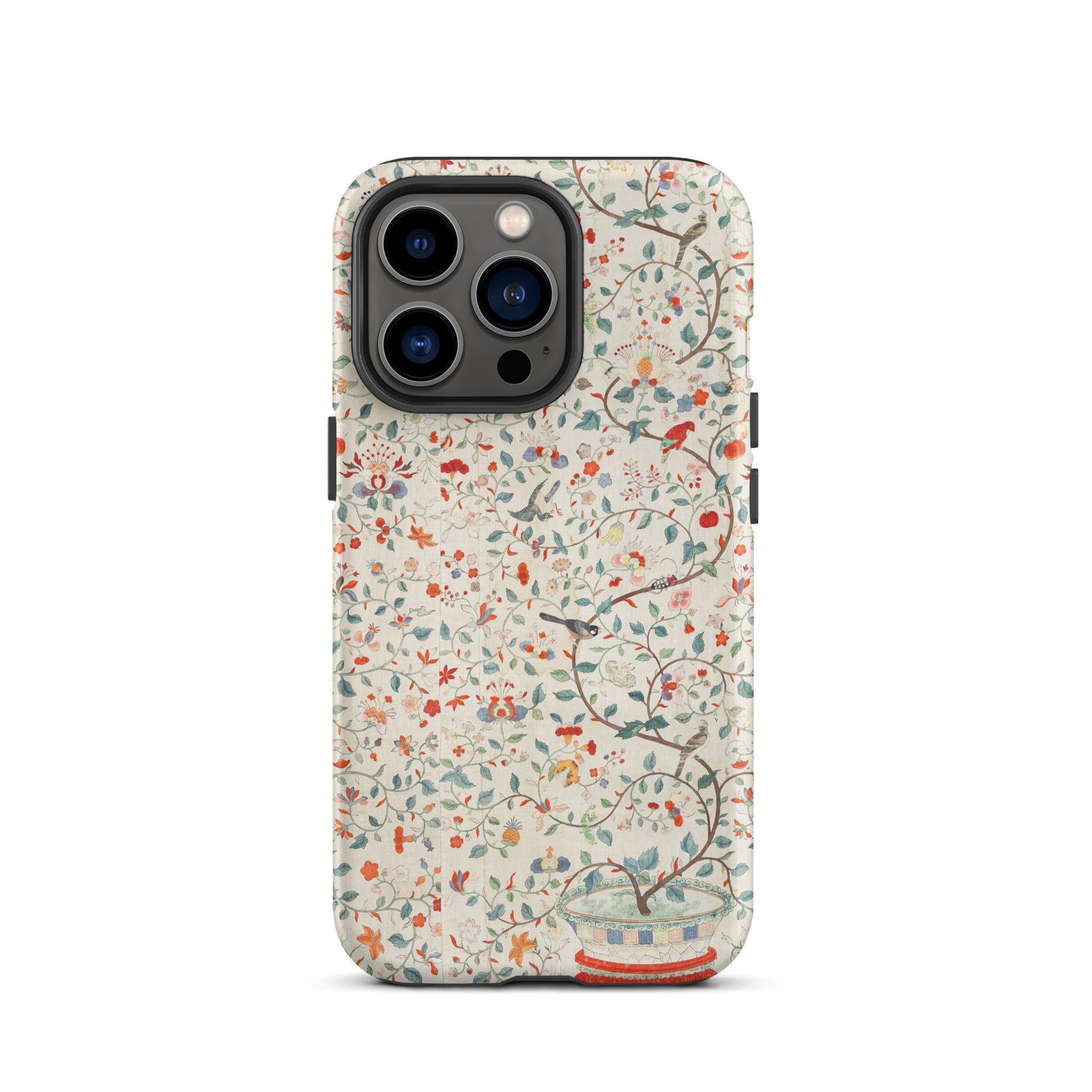 Wall Panel with Garden Urn Painted Silk Iphone Case, 13 Pro / Matte, Floral Patterned Phone Case