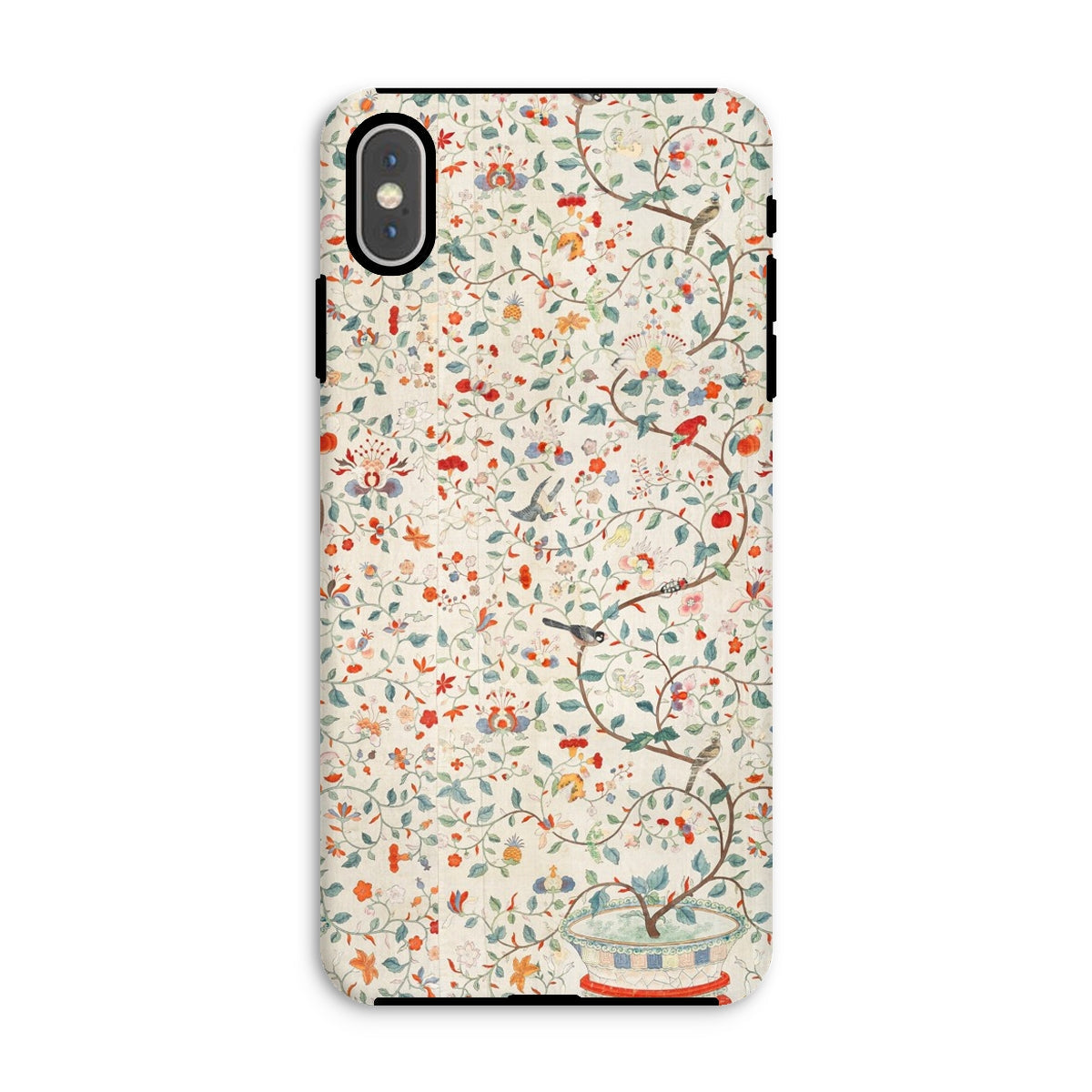 Wall Panel with Garden Urn Painted Silk Iphone Case, Xs Max / Matte, Floral Bird Patterned Phone Case