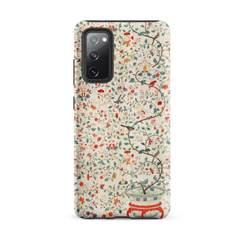 Wall Panel with Garden Urn - Painted Silk Phone Case Samsung Galaxy S20 Fe / Matte Decorative Intricate Botanical Design Birds Flowers,