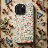 Wall Panel with Garden Urn - Painted Silk Phone Case Delicate Floral-patterned Phone Case Vintage Botanical Design Soft Painted Silk Wall,