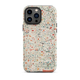 Wall Panel with Garden Urn - Painted Silk Phone Case Iphone 13 Pro Max / Matte Floral Patterned Phone Case Painted Silk Wall, Elegantly