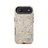 Wall Panel with Garden Urn - Painted Silk Phone Case Iphone 17 Air / Matte Floral-patterned Phone Case Beige Background Green Red Orange