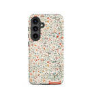 Wall Panel with Garden Urn Painted Silk Samsung Case, Galaxy S24 / Matte, White Phone Case Colorful Floral Bird Pattern