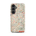 Wall Panel with Garden Urn Painted Silk Samsung Case, Galaxy S24 Plus / Matte, White Phone Case Colorful Floral Bird Pattern
