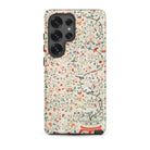 Wall Panel with Garden Urn Painted Silk Samsung Case, Galaxy S25 Ultra / Matte, Smartphone Case Adorned Vibrant Floral Bird Pattern