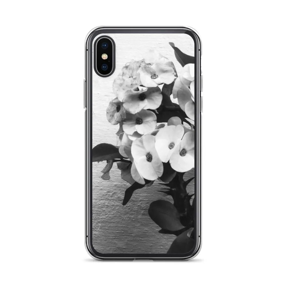 Wallflower Floral Iphone Case - Black And White - Iphone X/xs - Mobile Phone Cases - Aesthetic Art