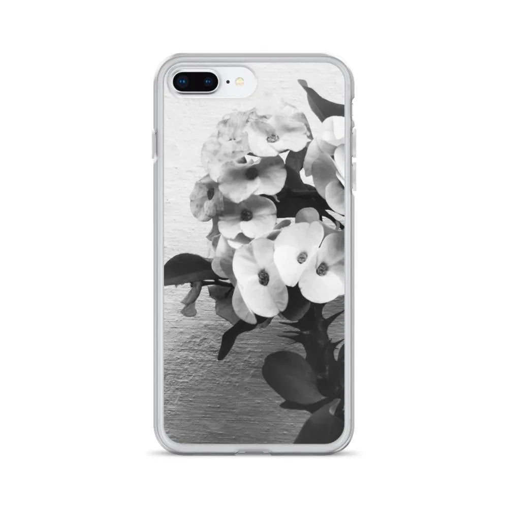 Wallflower Floral Iphone Case - Black And White - Iphone 7 Plus/8 Plus - Mobile Phone Cases - Aesthetic Art