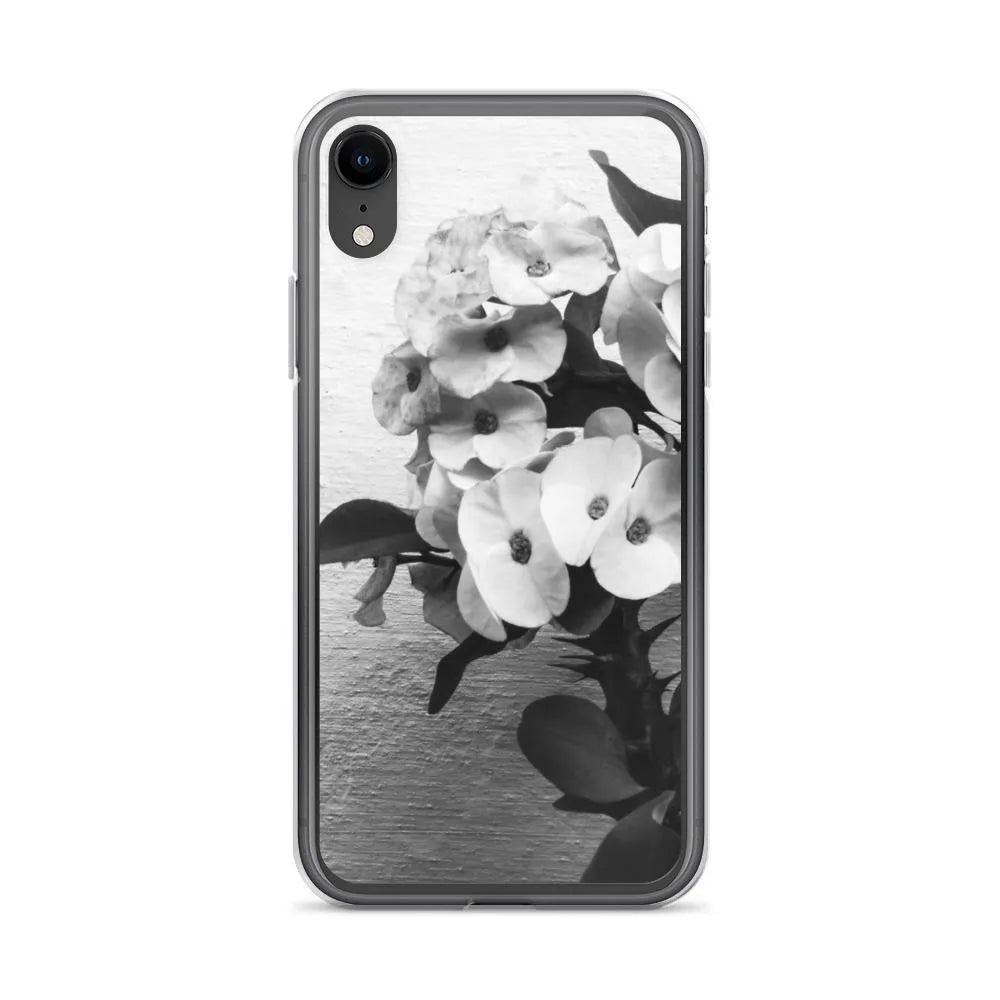 Wallflower Floral Iphone Case - Black And White - Iphone Xr - Mobile Phone Cases - Aesthetic Art