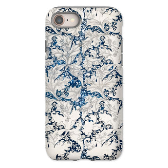 Wallflower - William Morris Botanical Pattern Iphone Case, 8 / Matte, Phone Case Blue White Floral Damask Pattern