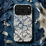 Wallflower - William Morris Botanical Pattern Iphone Case Phone Case Intricate Blue White Floral Pattern Black William Morris Botanical,