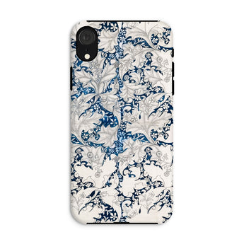 Wallflower - William Morris Botanical Pattern Iphone Case, Xr / Matte, Phone Case Blue White Marbled Floral Pattern