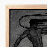 War Cry - Sascha Schneider Art Print / Canvas Minimalist Charcoal Sketch Figure Hair Abstract Curved Line, Nude Male, Tears, Free, Herald’s