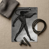 War Cry - Sascha Schneider Art Print / Canvas Monochromatic Charcoal Sketch Nude Figure Trombone Rendered Detailed Sascha Schneider, Male