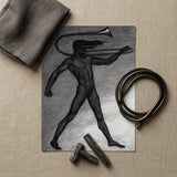 War Cry - Sascha Schneider Art Print / Canvas Monochromatic Charcoal Sketch Nude Figure Trombone Rendered Detailed, Male, Tears, Free,