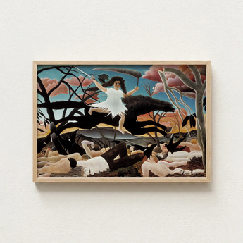 Framed Painting Henri Matisse Woman White Black Horse Rousseau Turning Innocence, Child-faced Rider Cutting, Flattened Color Planes