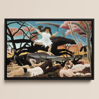 War - Henri Rousseau Fine Art Print / Canvas Black-framed Rousseau’s Sick Child Woman Turning Innocence, Child-faced Rider Cutting,