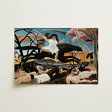War - Henri Rousseau Fine Art Print / Canvas Turning Innocence, Child-faced Rider Cutting, Flattened Color Planes Prints