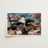 War - Henri Rousseau Fine Art Print / Canvas Turning Innocence, Child-faced Rider Cutting, Flattened Color Planes Prints