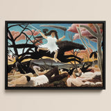 War - Henri Rousseau Fine Art Print / Canvas Black-framed Canvas Print Henri Rousseau’s Sick Child Woman Rousseau Turning Innocence,
