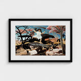War - Henri Rousseau Fine Art Print / Canvas Turning Innocence, Child-faced Rider Cutting, Flattened Color Planes Prints