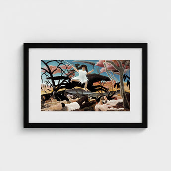 War - Henri Rousseau Fine Art Print / Canvas Turning Innocence, Child-faced Rider Cutting, Flattened Color Planes Prints