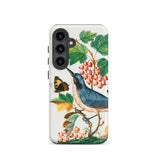 Warbler Admiral Wasps & Ants - James Bolton Phone Case Samsung Galaxy S24 / Matte White Phone Case Detailed Illustration Blue Bird Perched