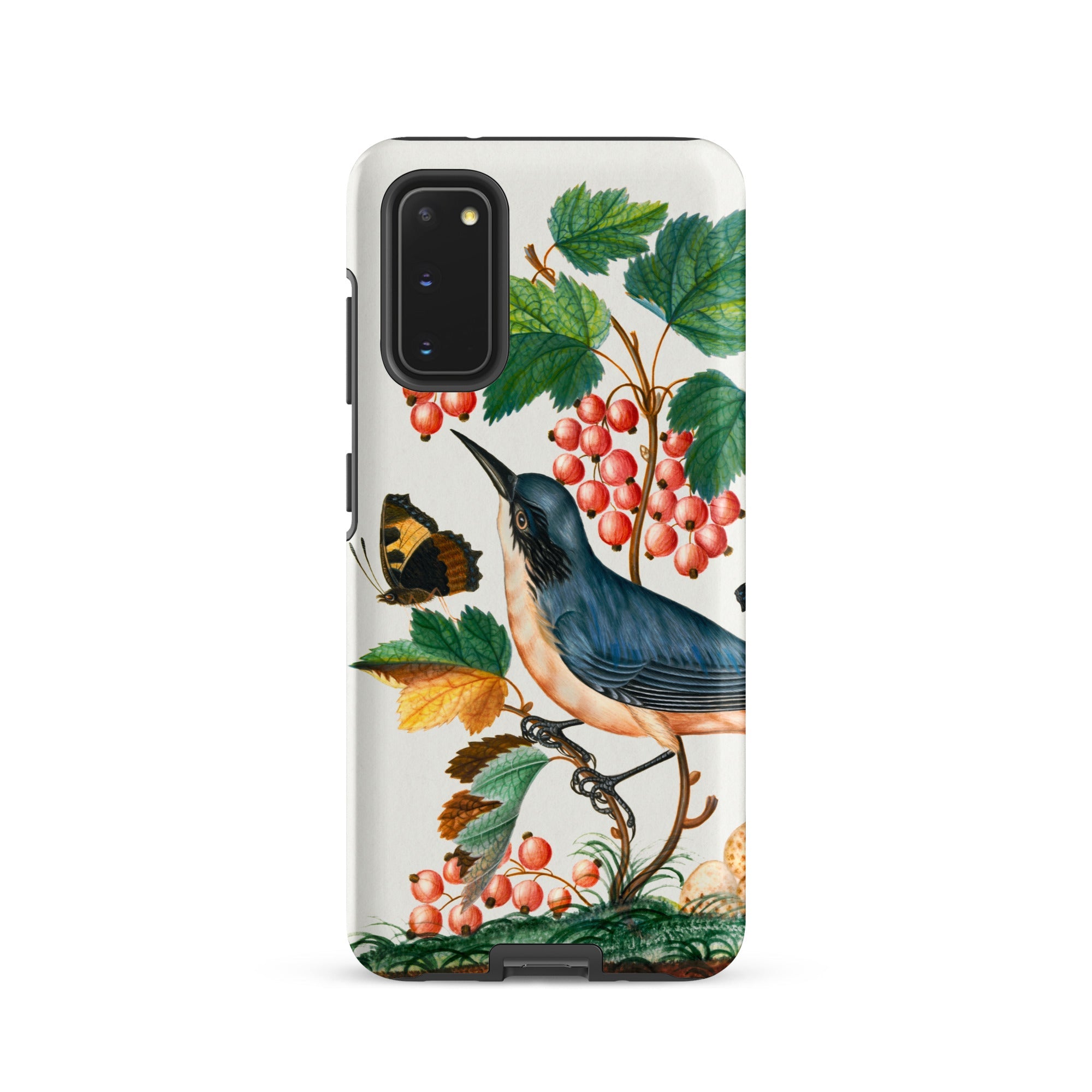 Warbler Admiral Wasps & Ants James Bolton Samsung Case, Galaxy S20 / Matte, Smartphone Case Detailed Illustration Bird Butterfly Red Berries