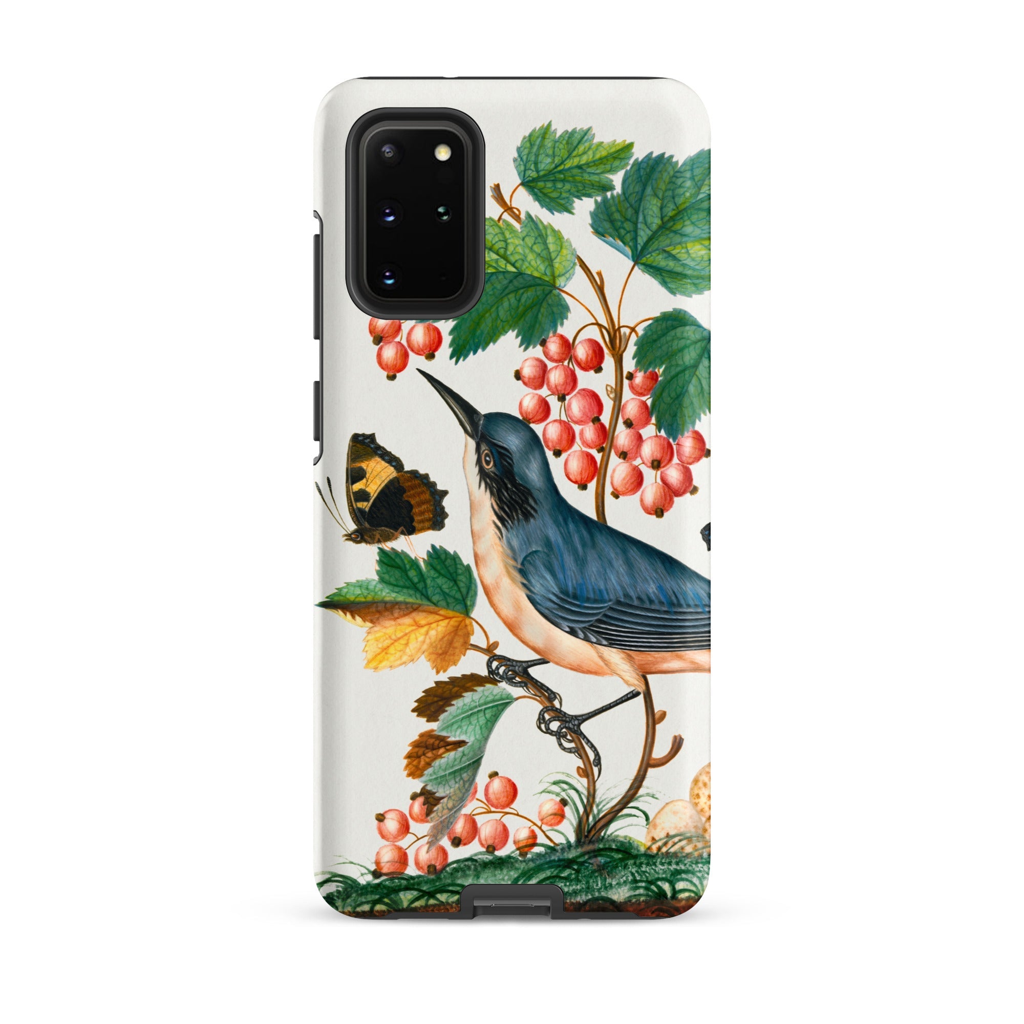 Warbler Admiral Wasps & Ants James Bolton Samsung Case, Galaxy S20 Plus / Matte, Phone Case Colorful Illustration Bird Butterfly Red Berries